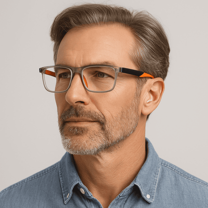 VisionSync glasses worn in an everyday setting