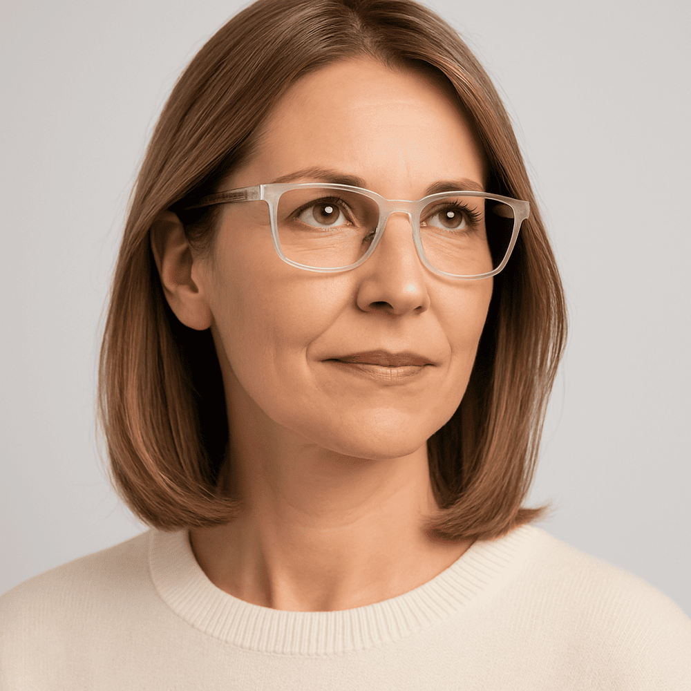 VisionSync hvit innfatning brukt i en hverdagssituasjon