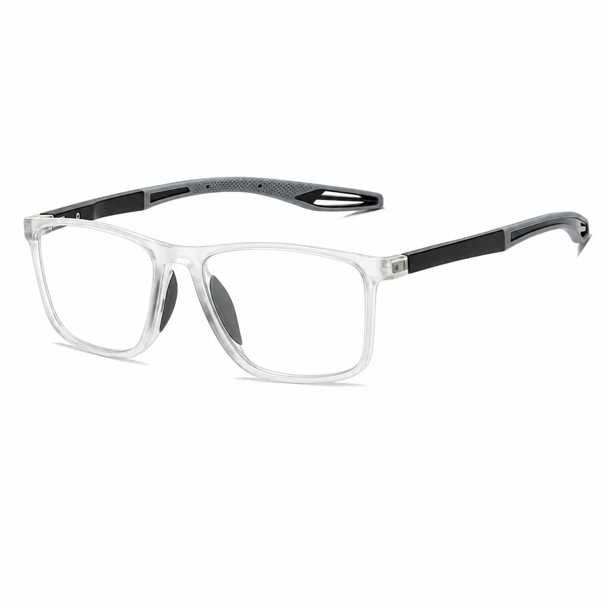 VisionSync hvit innfatning med klare glass uten markeringer