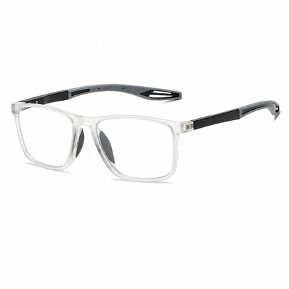 VisionSync hvit innfatning med klare glass uten markeringer