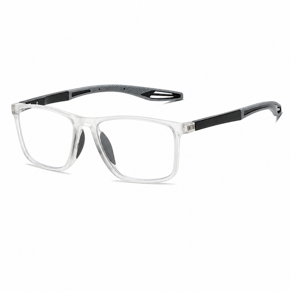 VisionSync hvit innfatning med klare glass uten markeringer